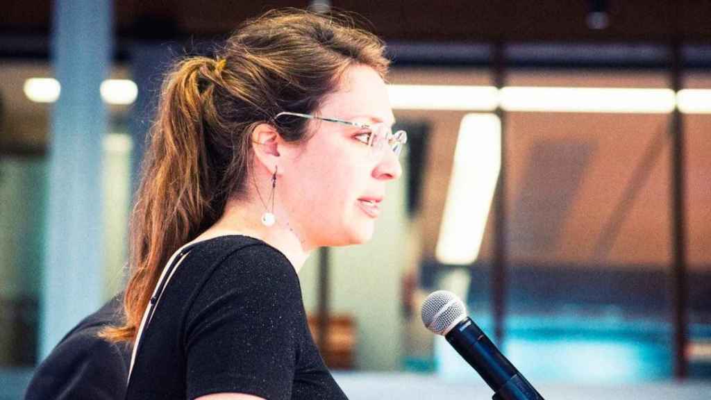 Janet Sanz, teniente de alcalde de Urbanismo, durante una rueda de prensa / CG