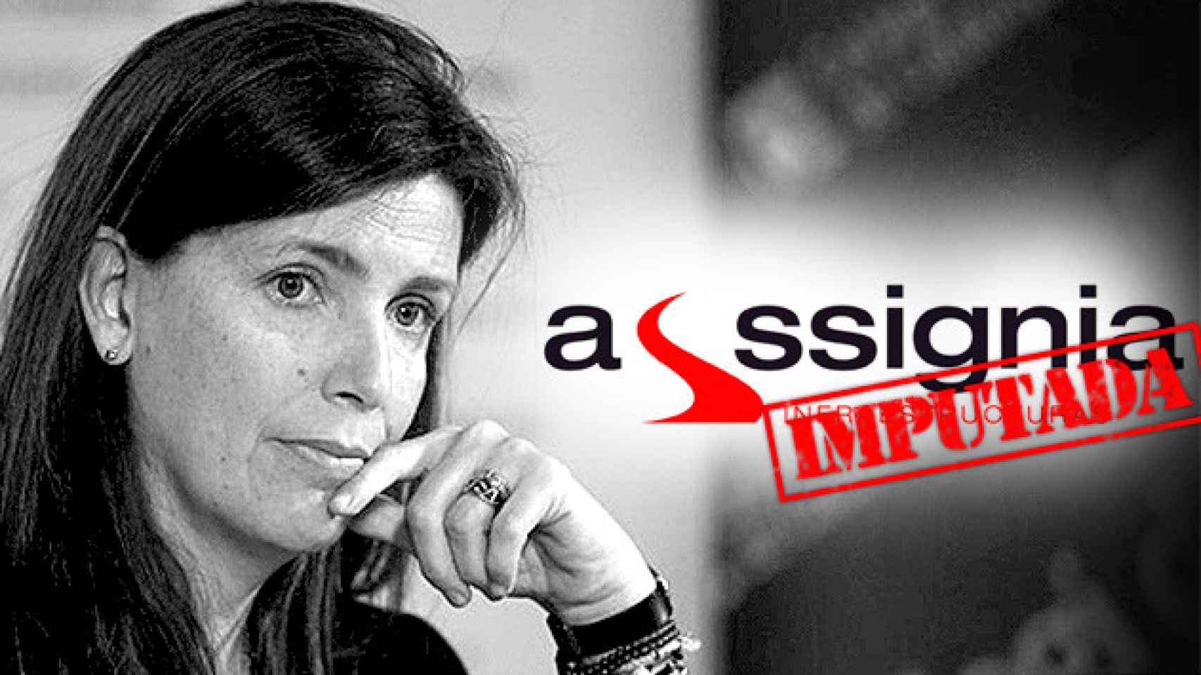 La responsable económica del Barça, Susana Monje, y el logo de Assignia, la constructora de su 'holding', el Grupo Essentium / FOTOMONTAJE CG