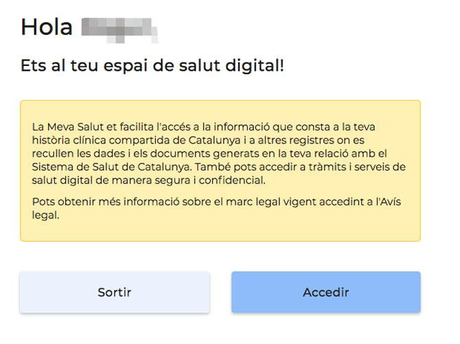 El espacio de acceso a 'La Meva Salut' / CG