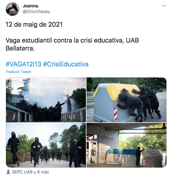 Barricadas en la UAB por la huelga estudiantil / TWITTER