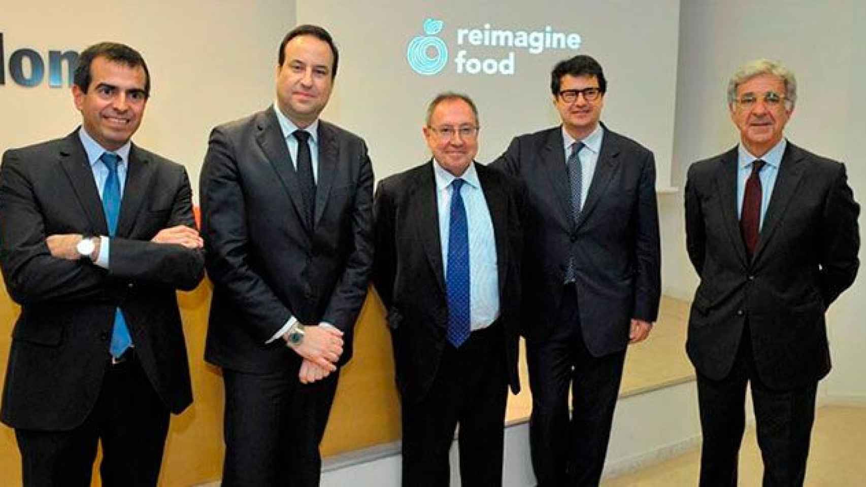 Jordi Gallés, Marius Robles, José Luis Bonet, Joaquín Serra y Emilio Cuatrecasas en la presentación de Reimagine Food / CG