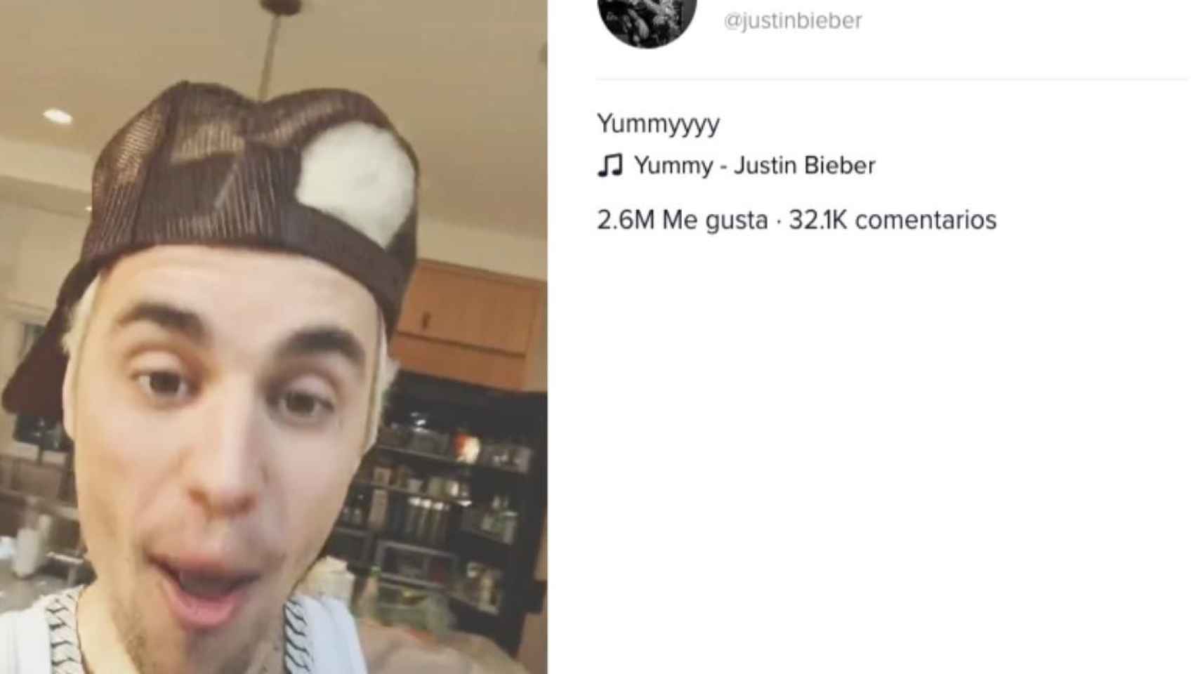 Justin Bieber en uno de los vídeos publicados en su TikTok