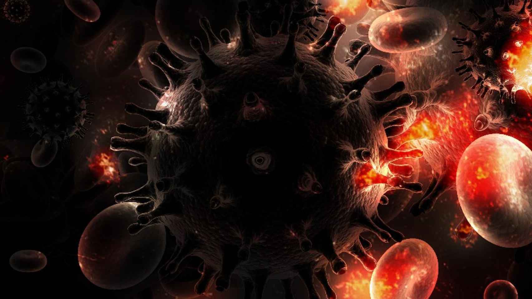 Imagen del virus del VIH, del que un paciente se ha curado gracias a un transplante de médula ósea con células madre / PIXABAY