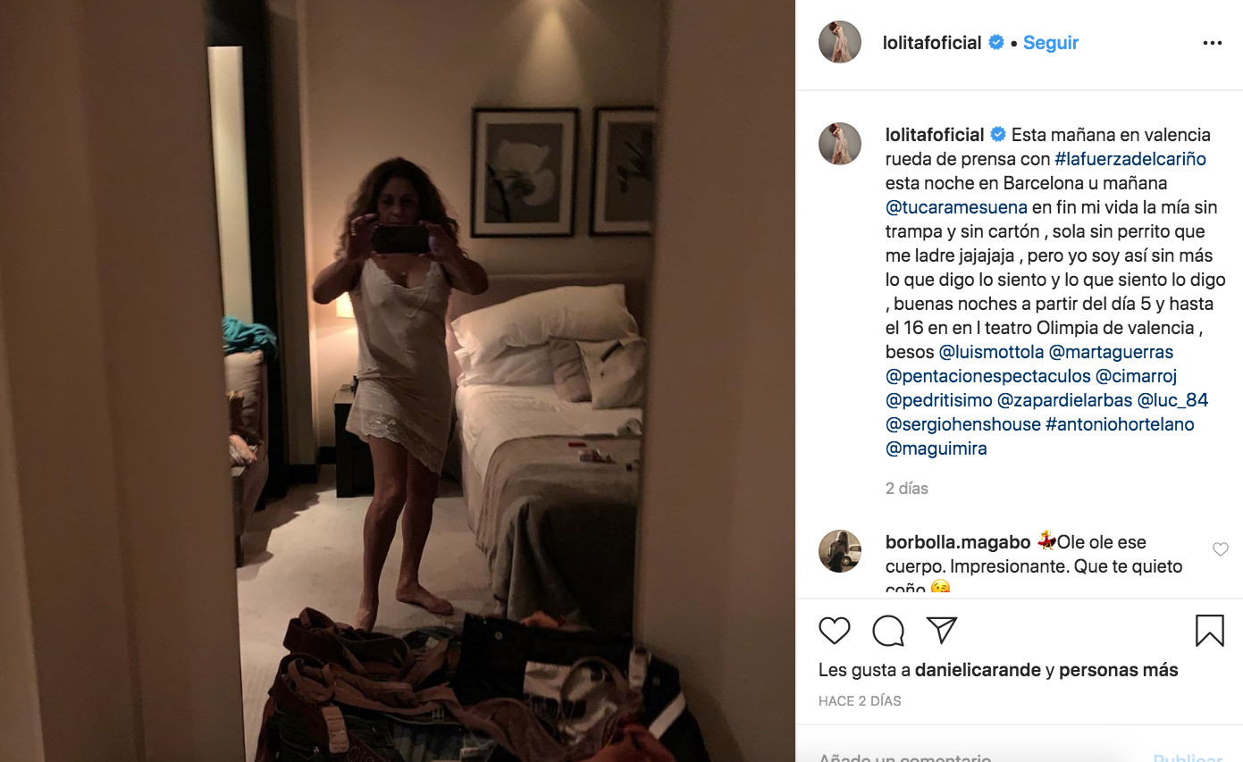 Lolita Flores comparte una sugerente fotografía suya en camisón blanco / INSTAGRAM