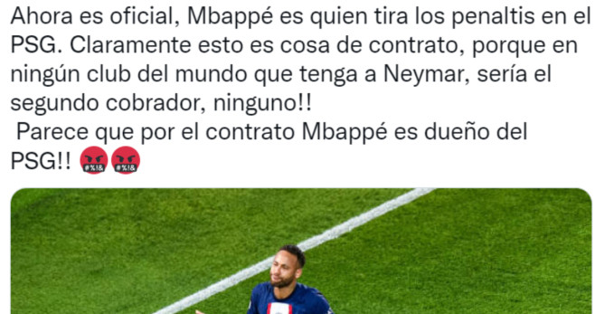 Neymar Jr ha dado 'me gusta' a un tuit que critica a Mbappé Redes