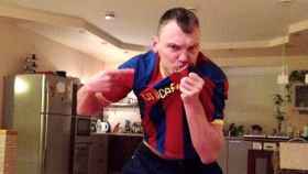 Jasikevicius con la camiseta del Barça / FCB