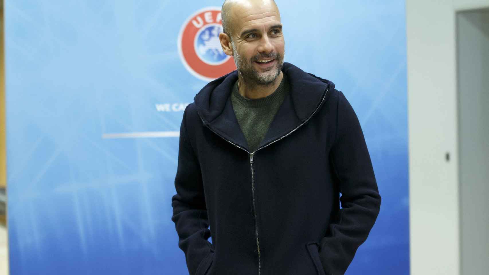 Pep Guardiola, en el encuentro de entrenadores de la UEFA / EFE