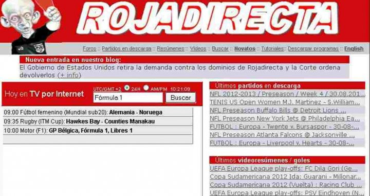 Imagen de archivo de la web de 'Roja directa' / EFE