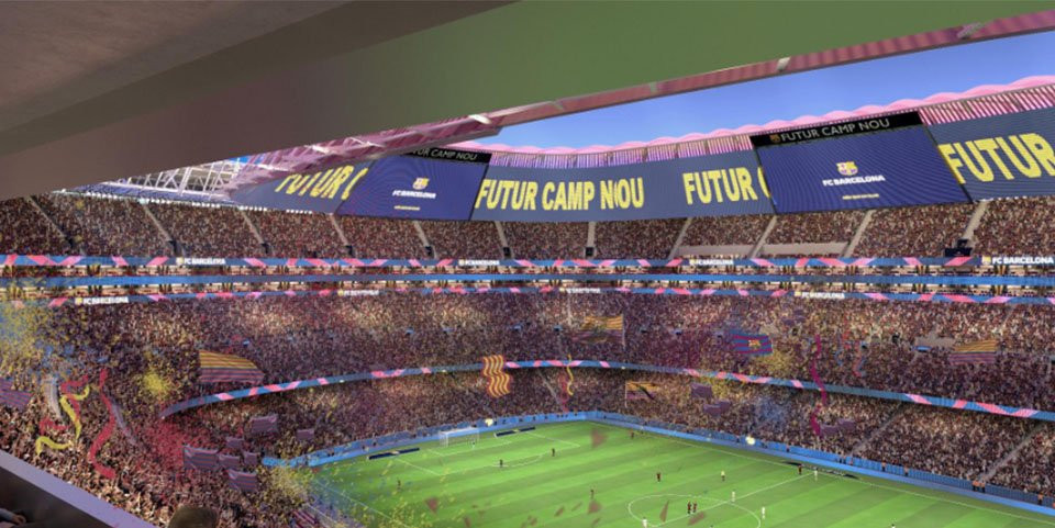 Los nuevos palcos VIP previstos para el nuevo Camp Nou elevarán la altura de los asientos de la tercera grada / FCB