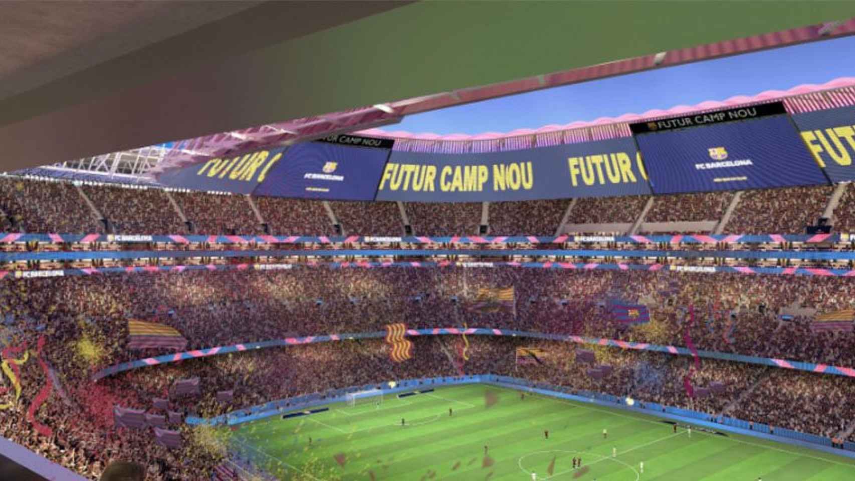 Los nuevos palcos VIP previstos para el nuevo Camp Nou elevarán la altura de los asientos de la tercera grada / FCB