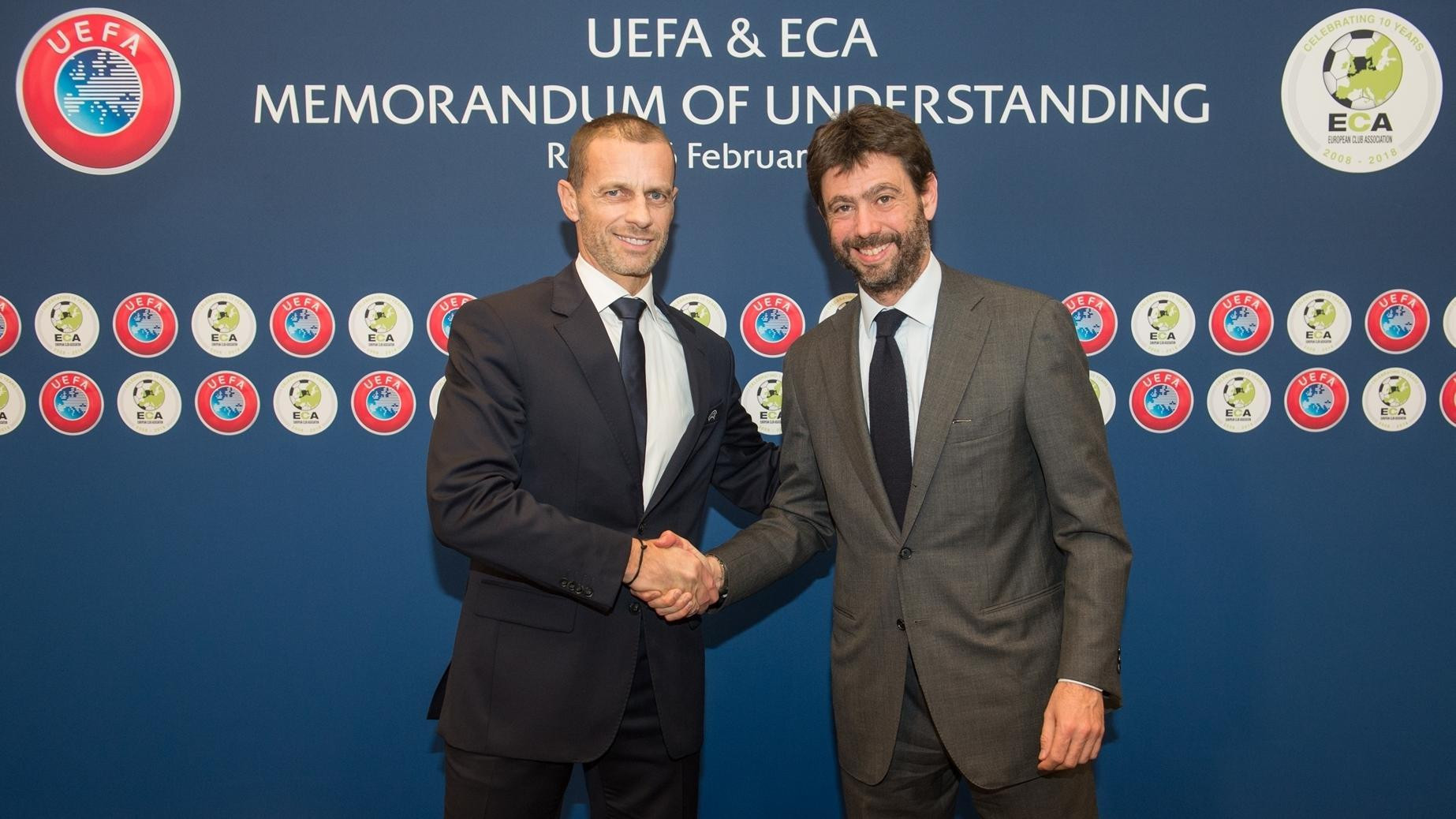 Andrea Agnelli y Aleksander Ceferin en una imagen de archivo / EFE