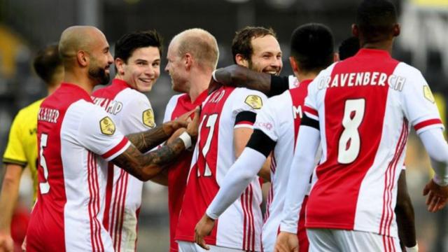 Los jugadores del Ajax, celebrando un triunfo en la Eredivisie 2021-22 / EFE