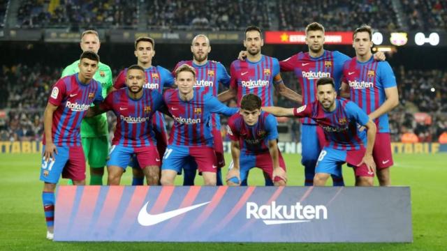 Jugadores del Barça en el derbi FCB