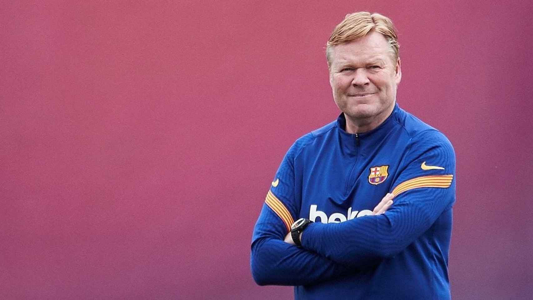 Ronald Koeman en un entrenamiento del Barcelona / EFE