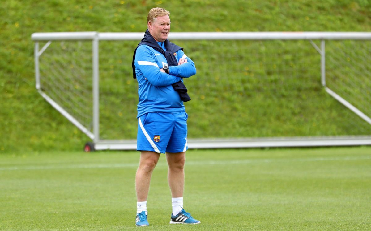 Ronald Koeman en un entrenamiento reciente del Barça / FC Barcelona