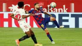 Jordi Alba durante el partido del Barça en Sevilla / FC Barcelona