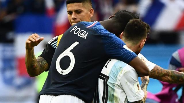 Pogba y Leo Messi en el partido del Mundial de Rusia / EFE