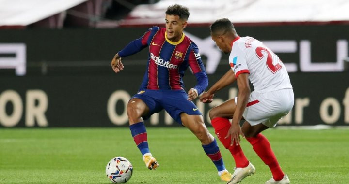 Coutinho durante su partido contra el Sevilla / FC Barcelona