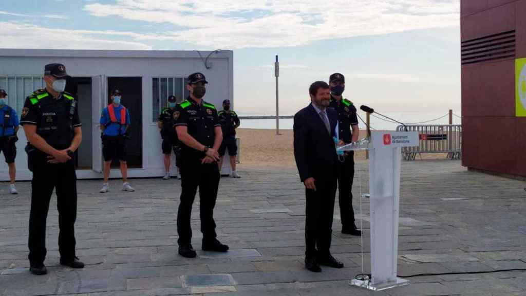 Albert Batlle, teniente de alcalde de Prevención y Seguridad de Barcelona, durante una rueda de prensa / EP