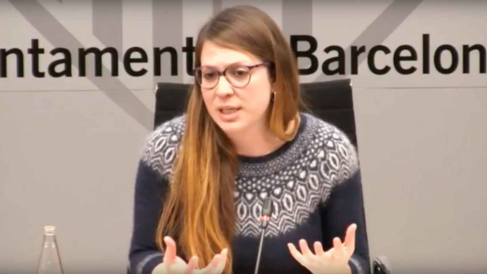 La teniente de Alcalde de Urbanismo, Janet Sanz, en una rueda de prensa el miércoles / CG