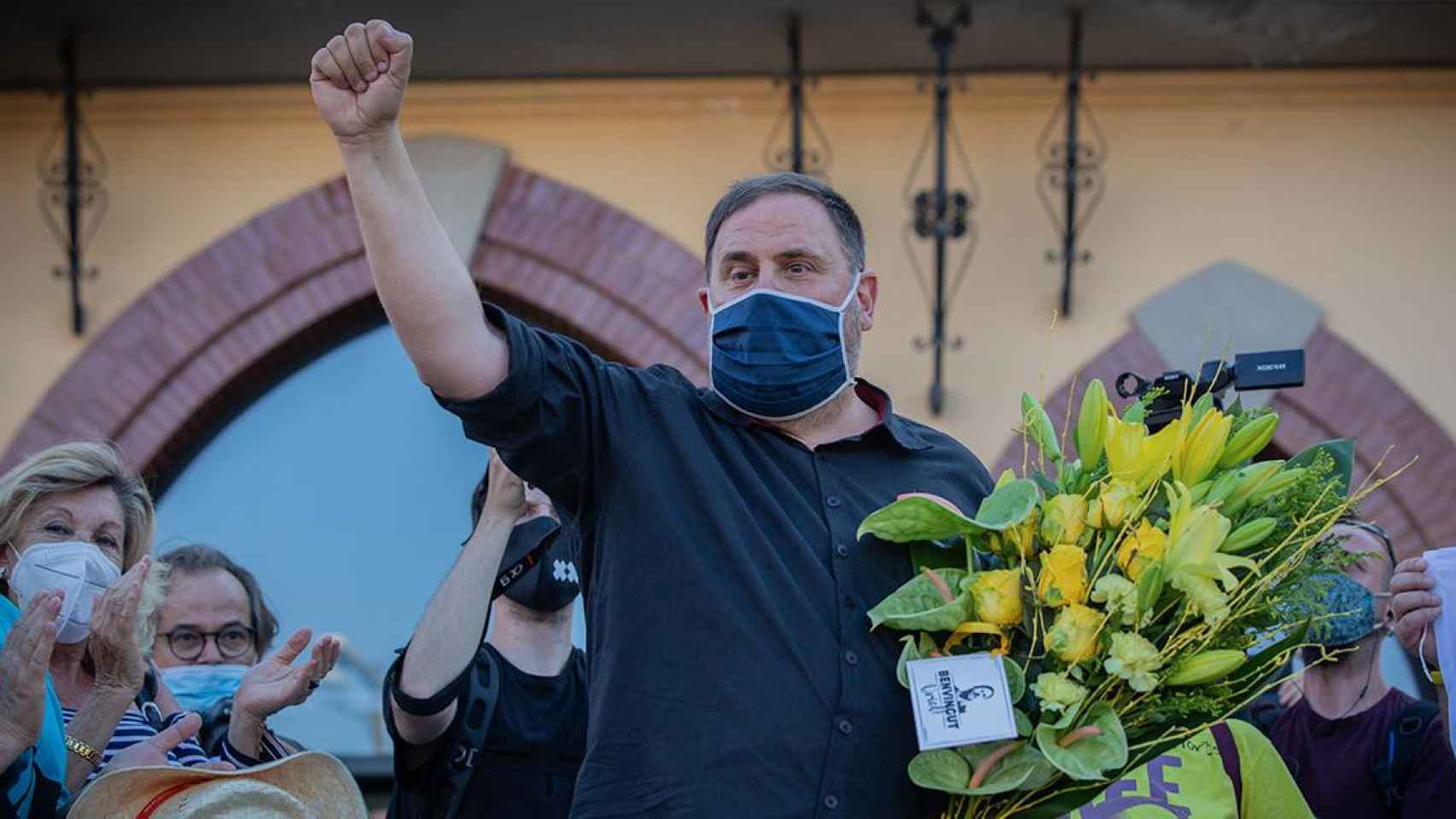 El líder de ERC, Oriol Junqueras, homenajeado por su partido y sus vecinos en su pueblo / EUROPA PRESS