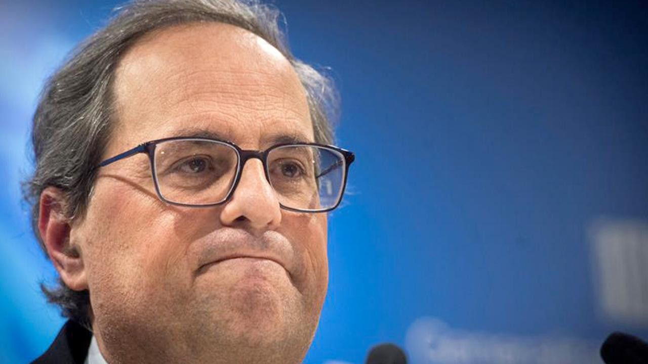 El presidente de la Generalitat, Quim Torra, durante una comparecencia ante los medios / EFE