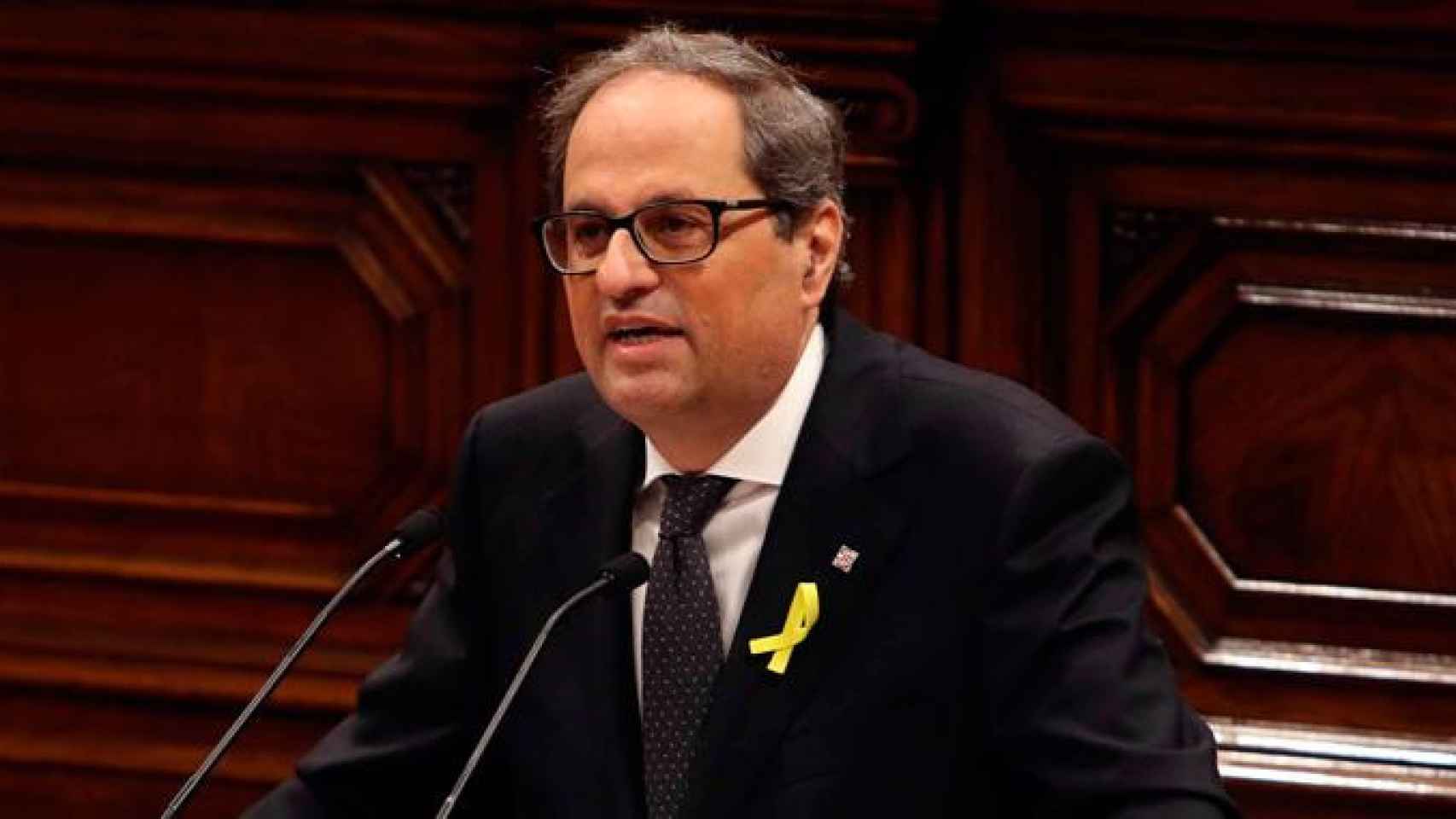 Quim Torra, durante su intervención ante el pleno del Parlament / EFE