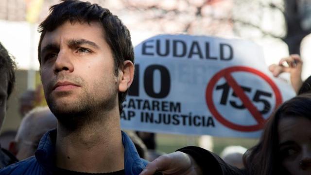 El alcalde de Argentona, Eudald Calvo, en la Ciudad de la Justicia
