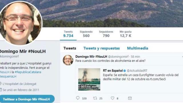 El mensaje de Domingo Mir en Twitter apelando al accidente del Eurofigter / CG