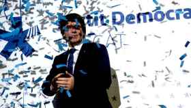 Carles Puigdemont, presidente de la Generalitat, en la presentación del logotipo de PDECat, la nueva CDC / EFE