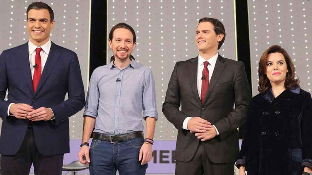 En la imagen, el único debate televisivo a cuatro de la pasada campaña electoral.