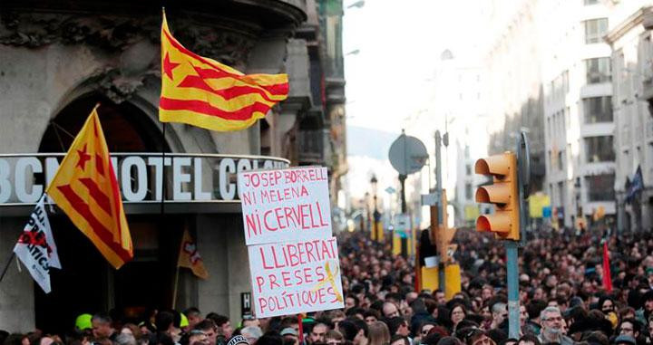 La manifestación de la mañana se ha concentrado en Vía Laietana / EFE