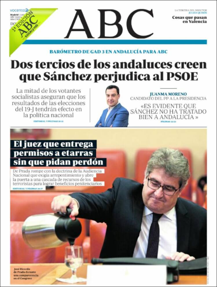 Portada de 'Abc' del 12 de junio de 2022