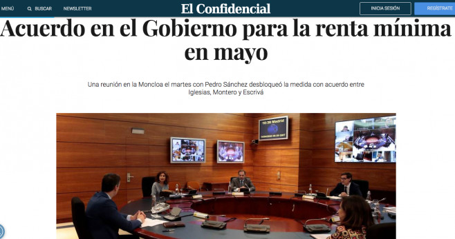 Noticia de 'El Confidencial' del 16 de abril de 2020