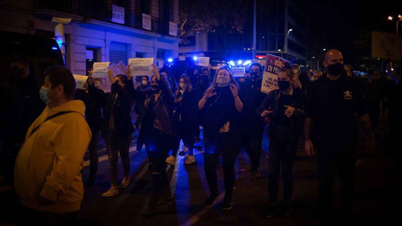 Una manifestación de trabajadores del sector hostelero y el ocio nocturno contra las restricciones por el Covid / EP