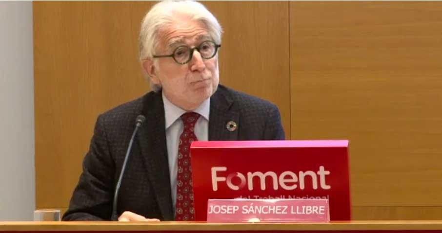 Josep Sànchez Llibre, presidente de Foment del Treball, anuncia un gran acto empresarial en noviembre / CG