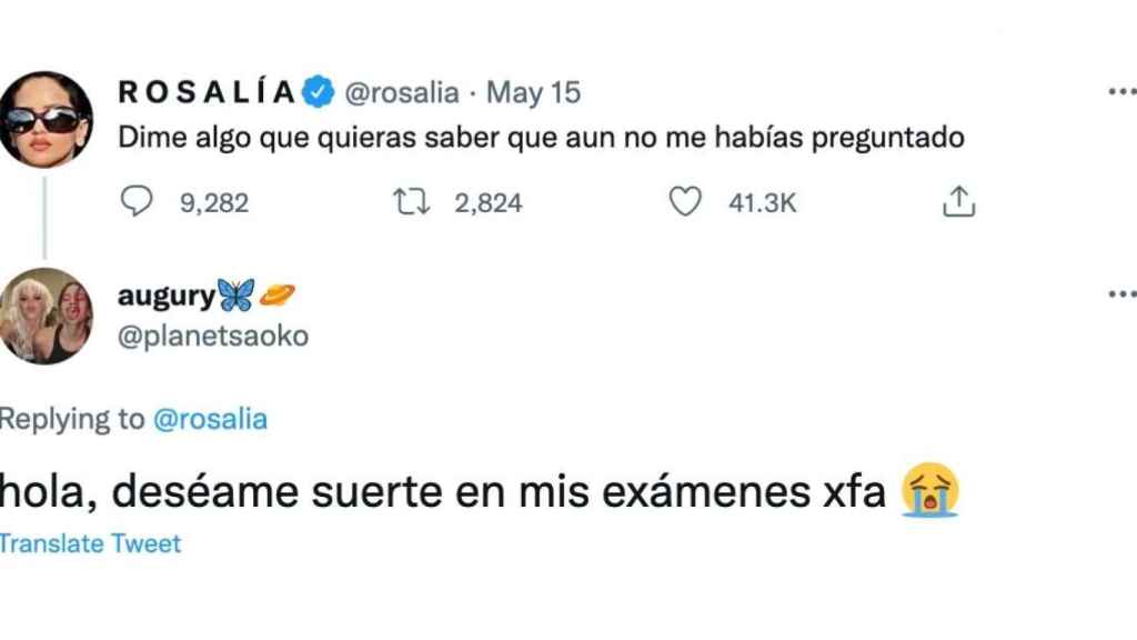 La respuesta de Rosalía se vuelve tendencia / TWITTER