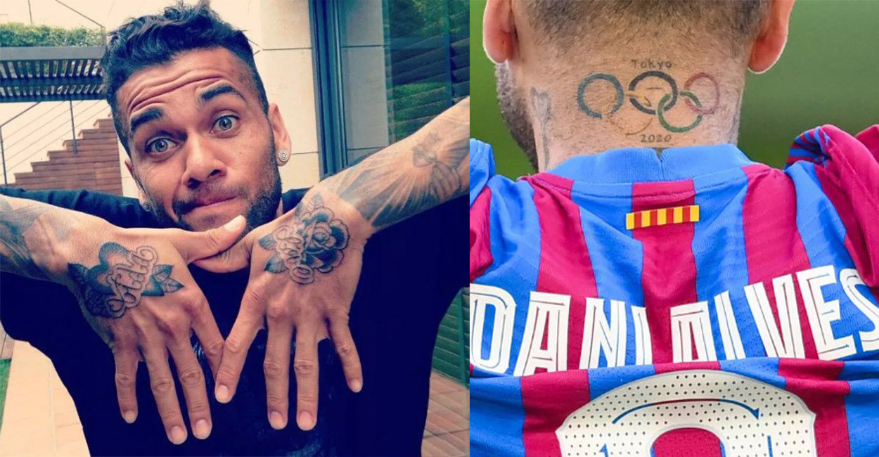 Los tatuajes de Dani Alves en las manos, brazos y nuca / CULEMANIA