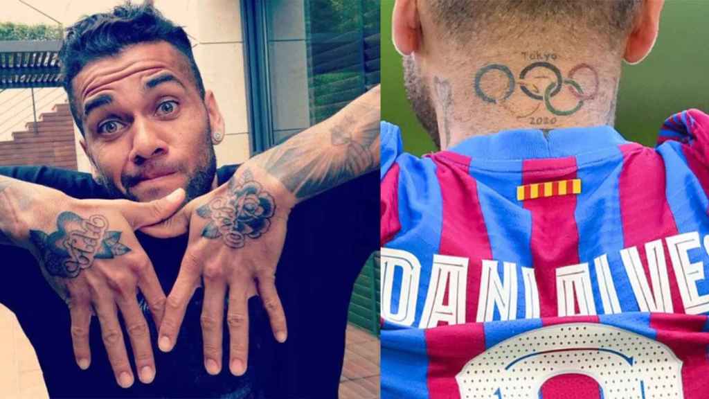 Los tatuajes de Dani Alves en las manos, brazos y nuca / CULEMANIA