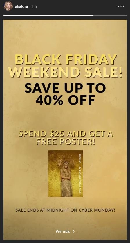 El post de Shakira para el Black Friday