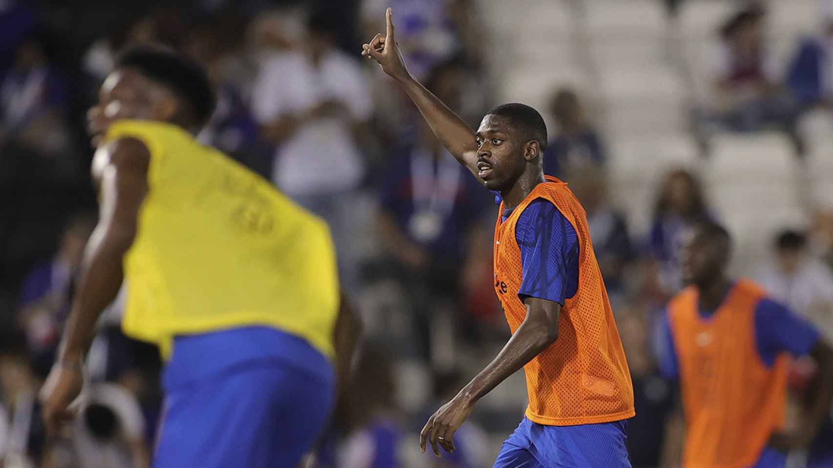 Dembelé, durante un entrenamiento con la selección francesa / EFE