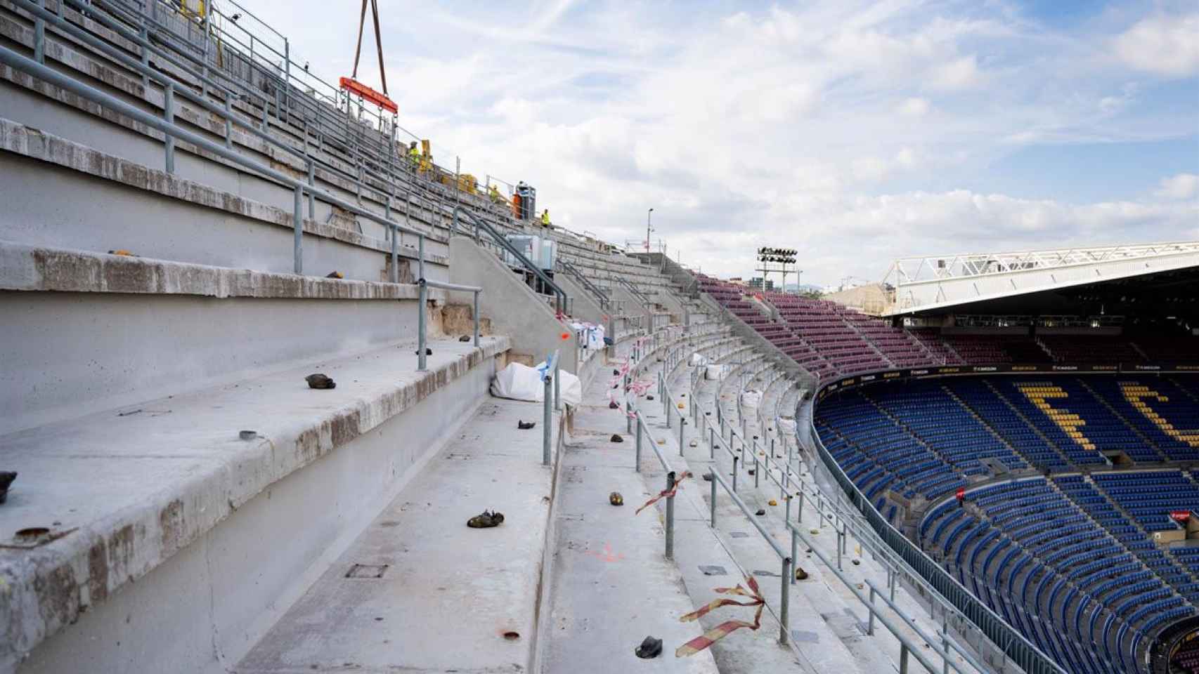 Obras en el gol sur del Camp Nou / EP