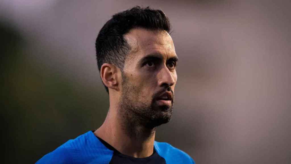 Sergio Busquets, en uno de los entrenamientos del Barça de Xavi / FCB