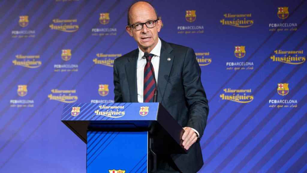 Jordi Cardoner, vicepresidente primero del Barça, en una rueda de prensa / FCB