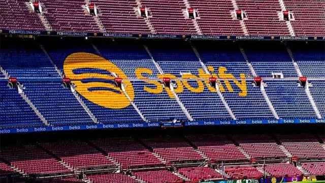 El logo de Spotify, presente en el Camp Nou / REDES