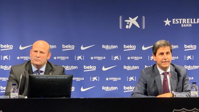 Òscar Grau y Quique Tombas presentan las nuevas vías de financiación del Barça / CULEMANIA