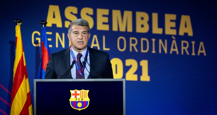 Joan Laporta en la asamblea de socios compromisarios / FCB