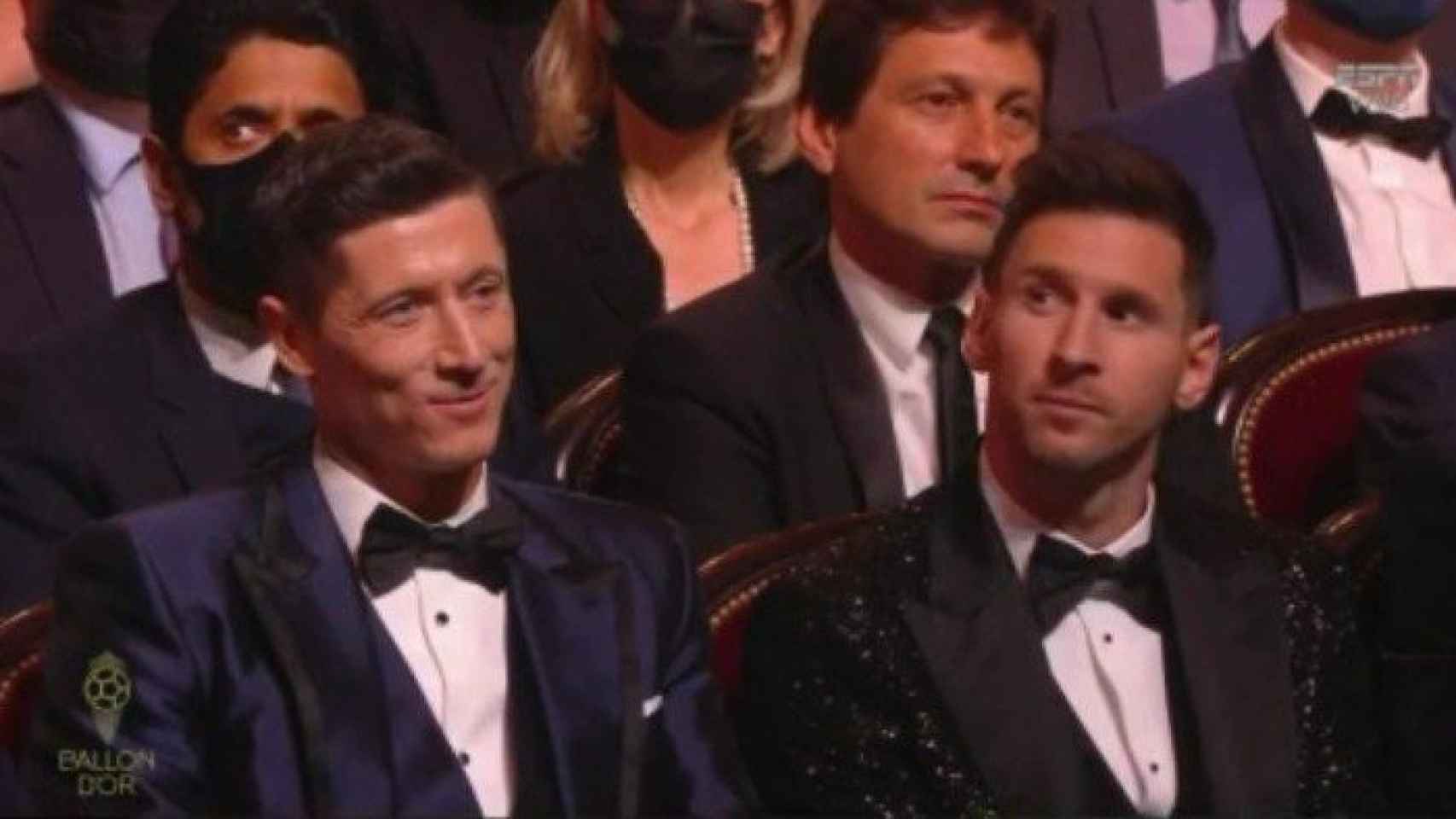 Messi y Lewandowski en el Balón de Oro / Redes