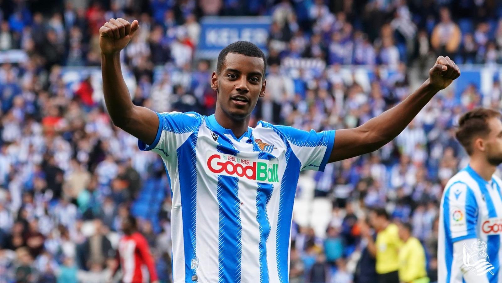 Alexander Isak celebrando una victoria de la Real Sociedad / EFE