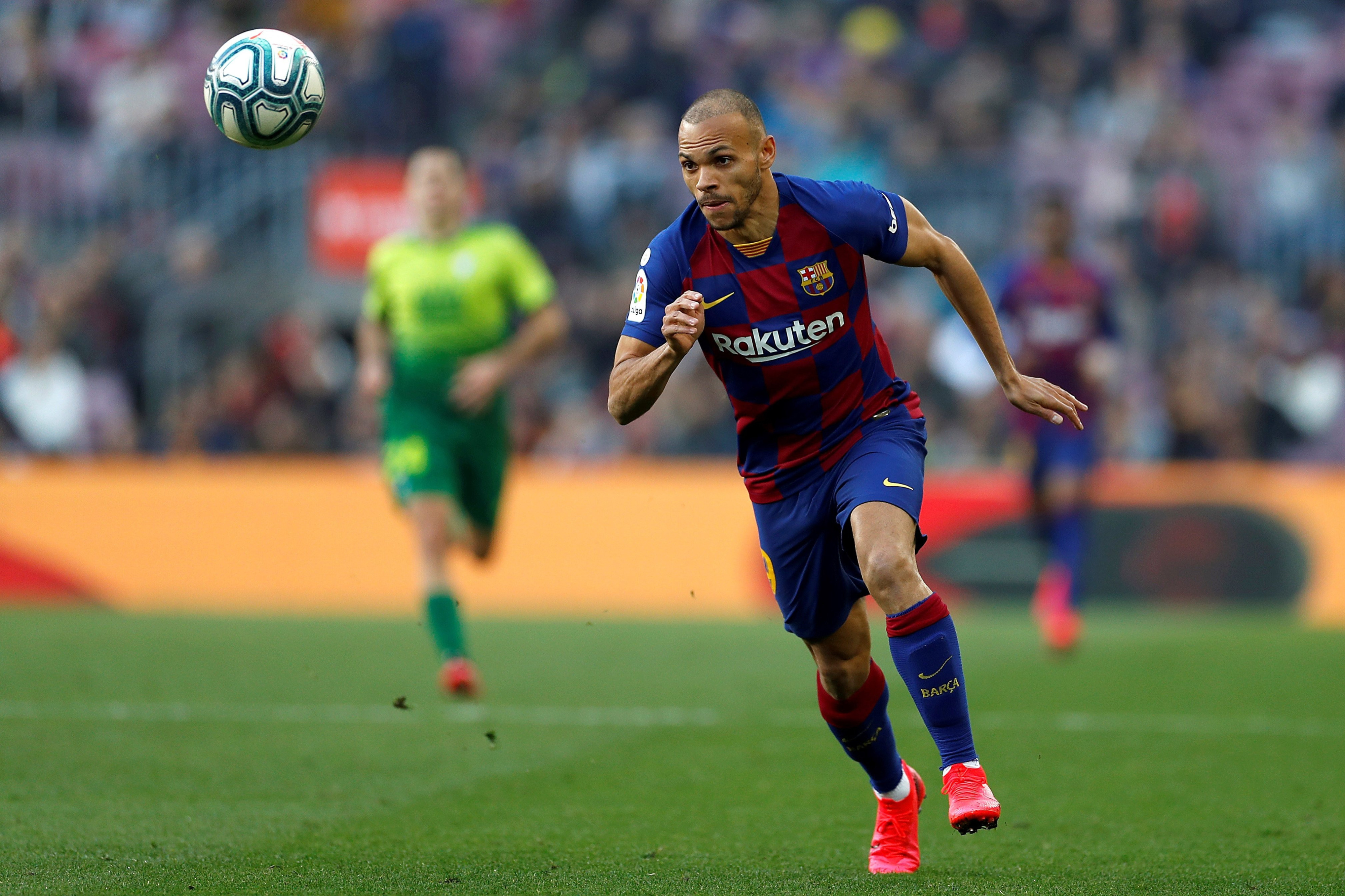 Braithwaite en su partido de debut con el Barça / EFE